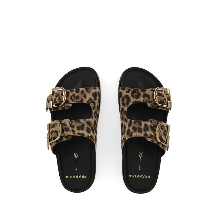 DEON - DARK LEOPARD STUD SUEDE