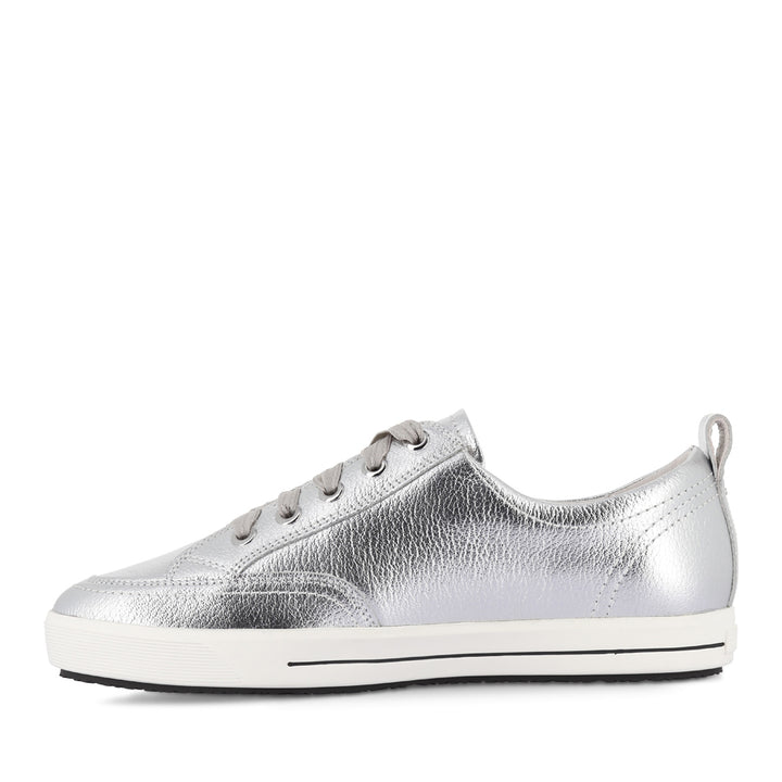 ELLIE V - SILVER TUMBLED LEATHER