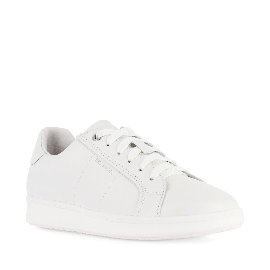 JACKIE V - WHITE TUMBLED LEATHER