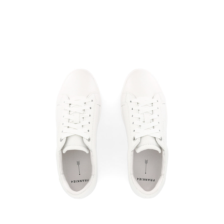 JACKIE V - WHITE TUMBLED LEATHER