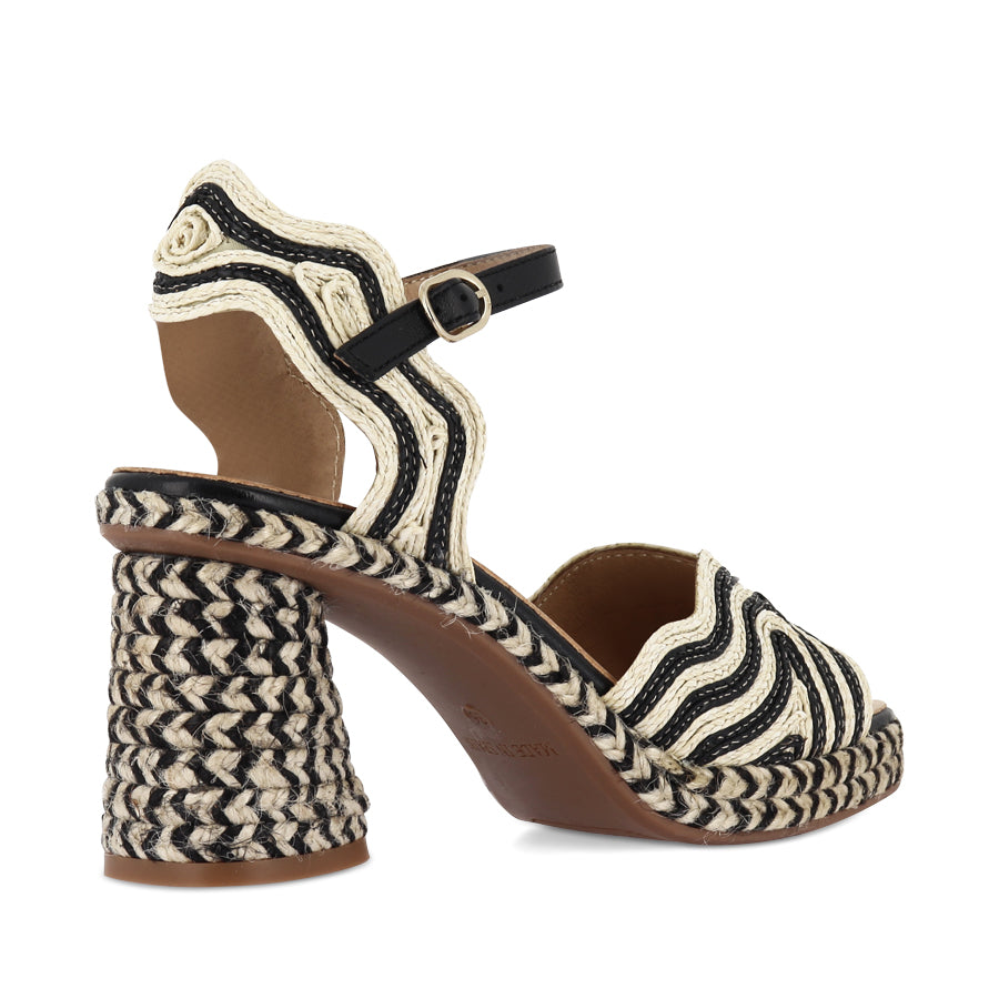 DANAE - WHITE/BLACK RAFFIA