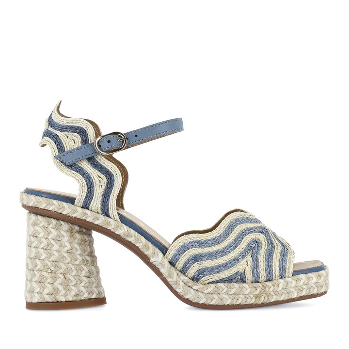 DANAE - WHITE/BLUE RAFFIA