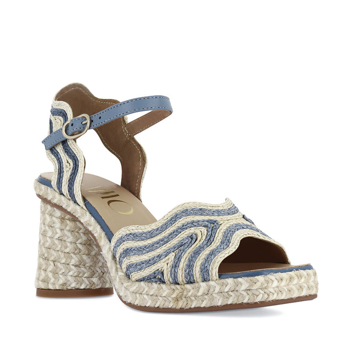 DANAE - WHITE/BLUE RAFFIA