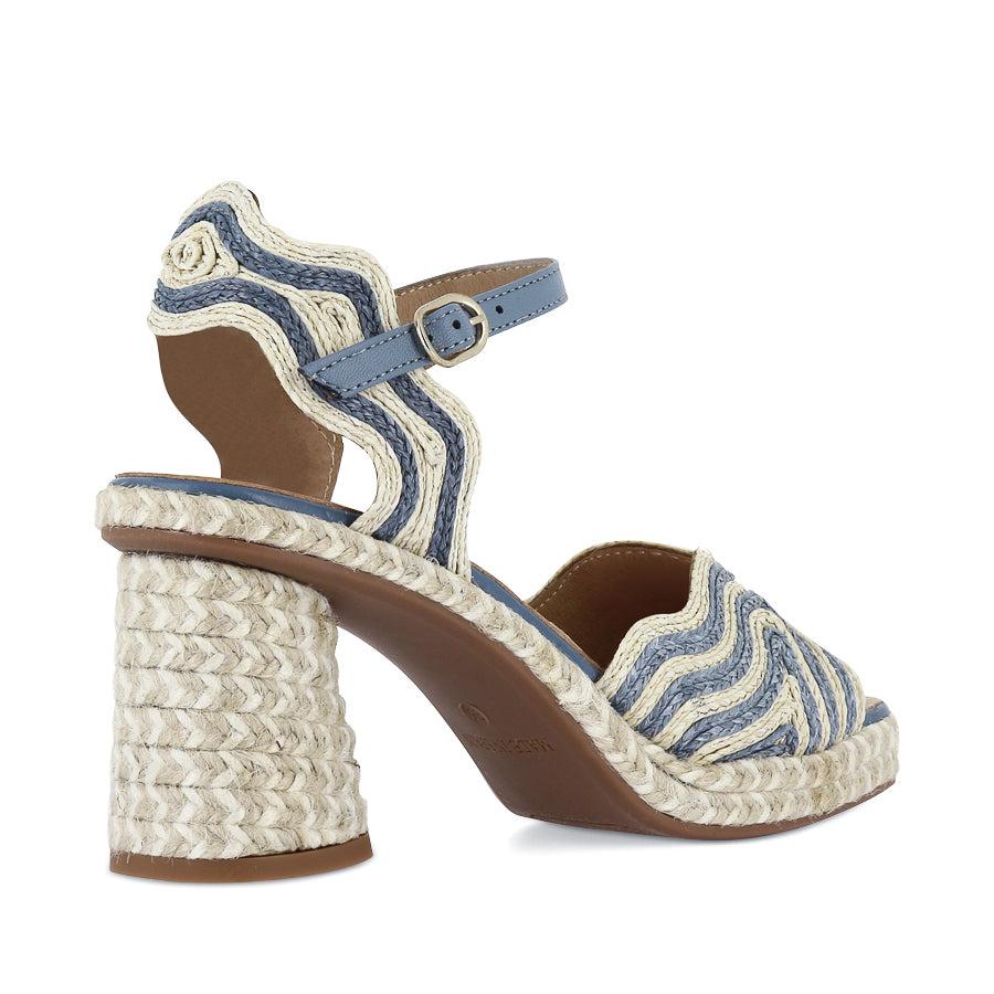DANAE - WHITE/BLUE RAFFIA