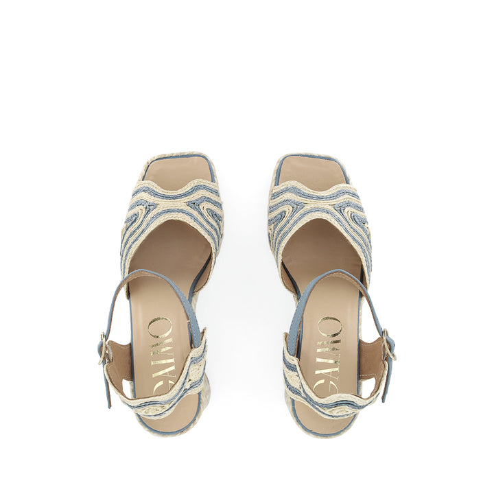DANAE - WHITE/BLUE RAFFIA