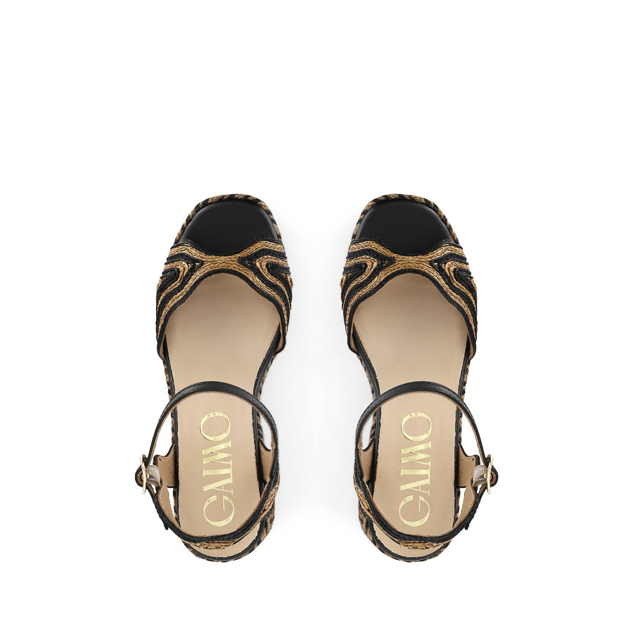 DANE - BLACK/NATURAL RAFFIA