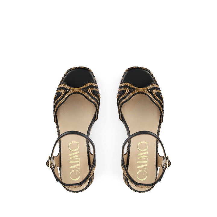 DANE - BLACK/NATURAL RAFFIA