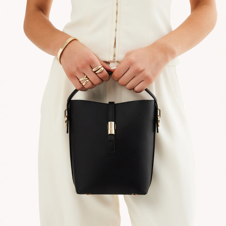 HAZEL HANDLE BAG - BLACK