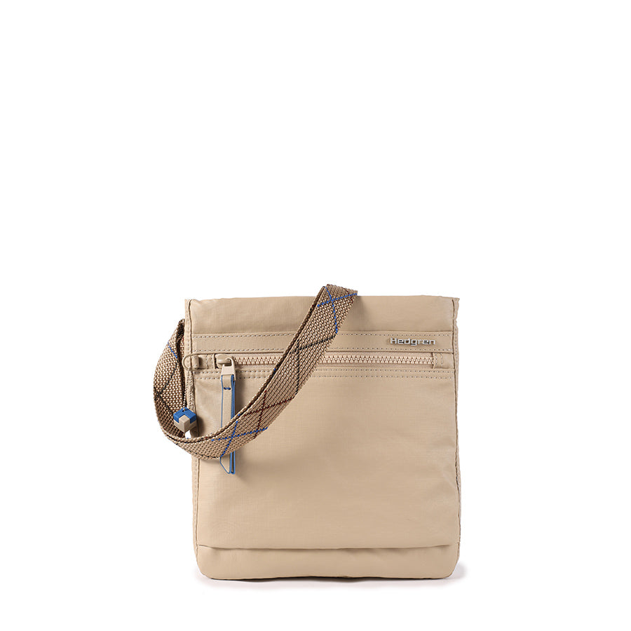 LEONCE CROSSBODY RFID - CREASED SAFARI BEIGE