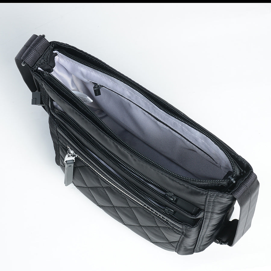 ORVA CROSSBODY RFID - QUILTED BLACK