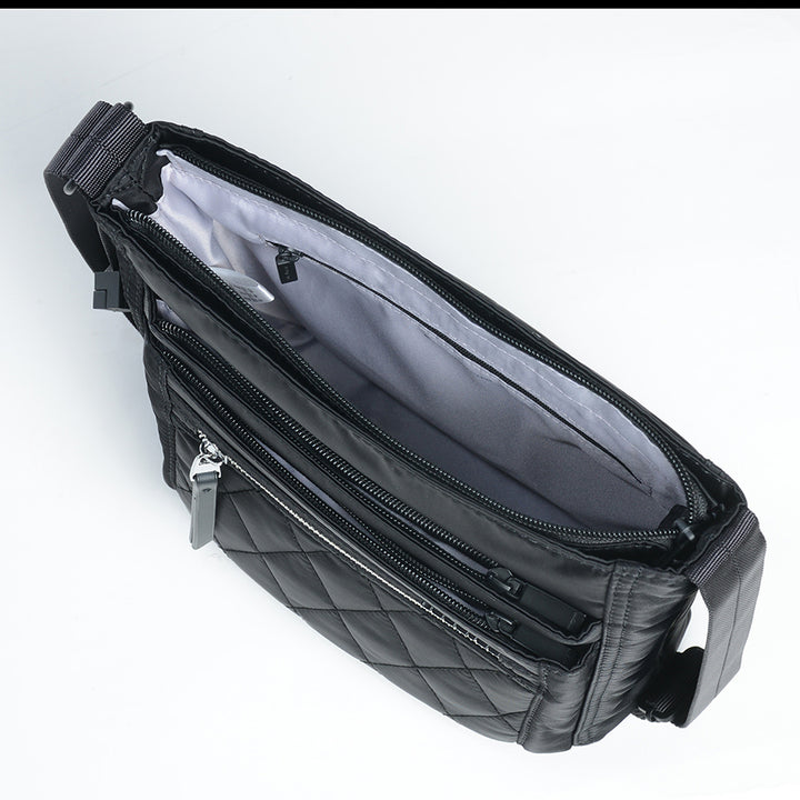 ORVA CROSSBODY RFID - QUILTED BLACK