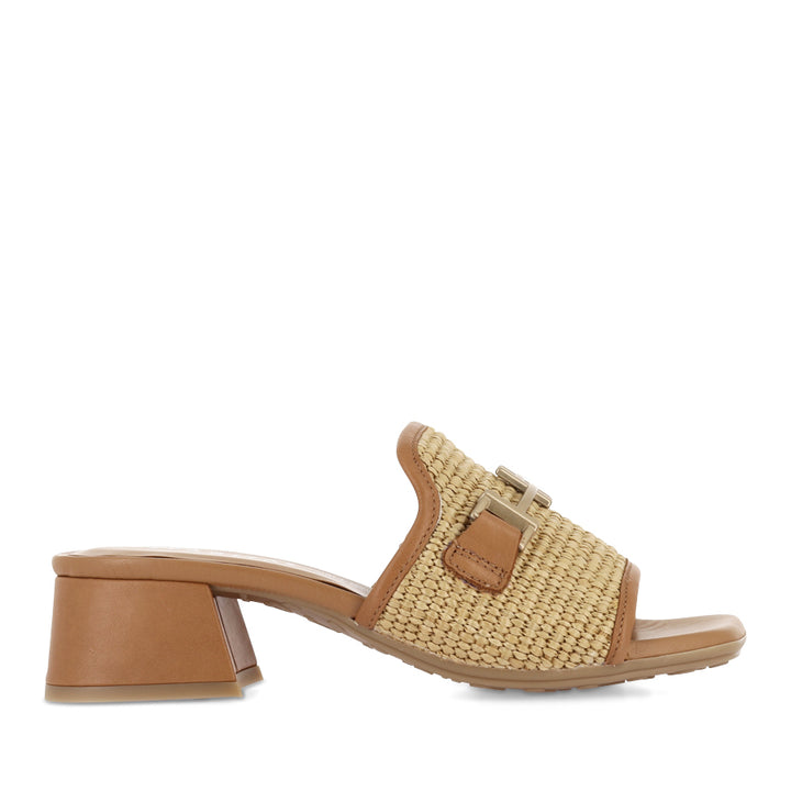 DOLLY - TAN LEATHER/NATURAL RAFFIA