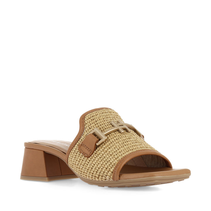 DOLLY - TAN LEATHER/NATURAL RAFFIA
