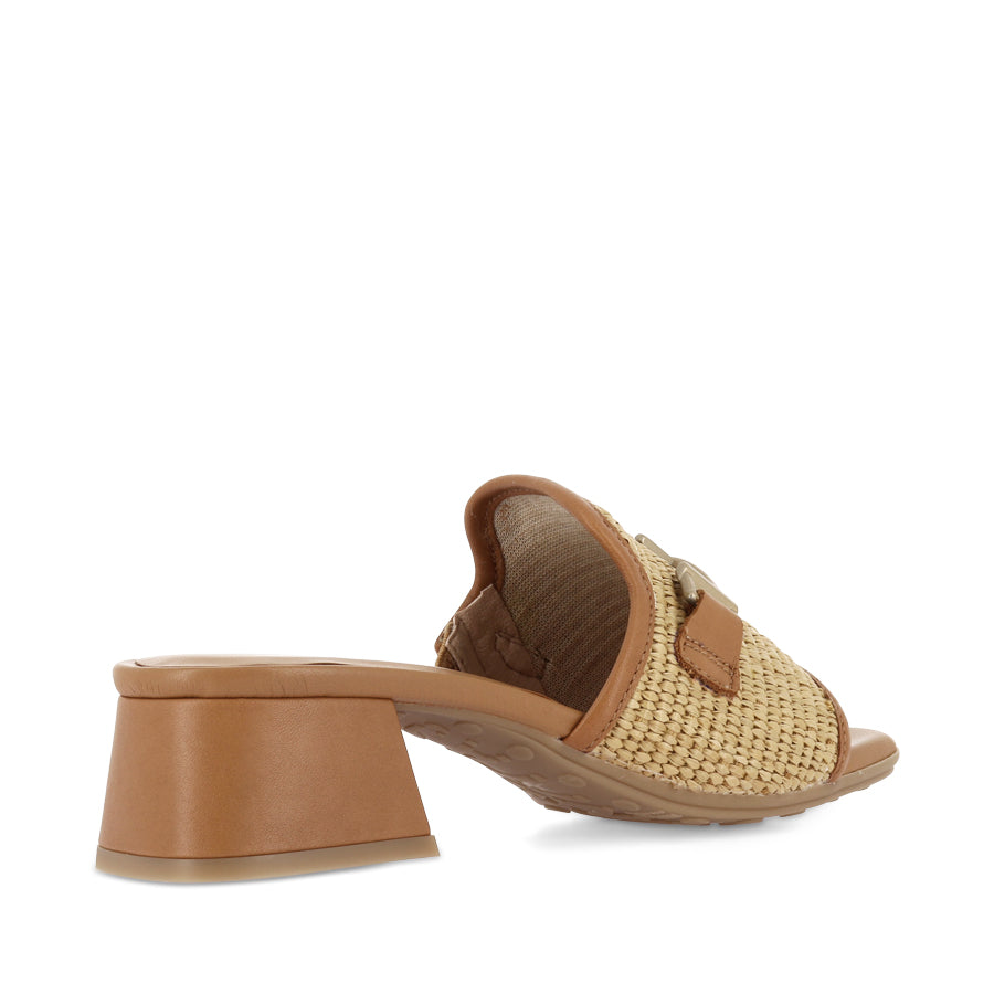 DOLLY - TAN LEATHER/NATURAL RAFFIA