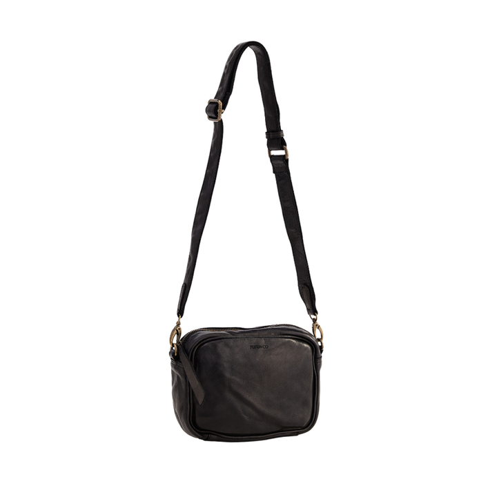 CAMERA CROSSBODY - BLACK LEATHER