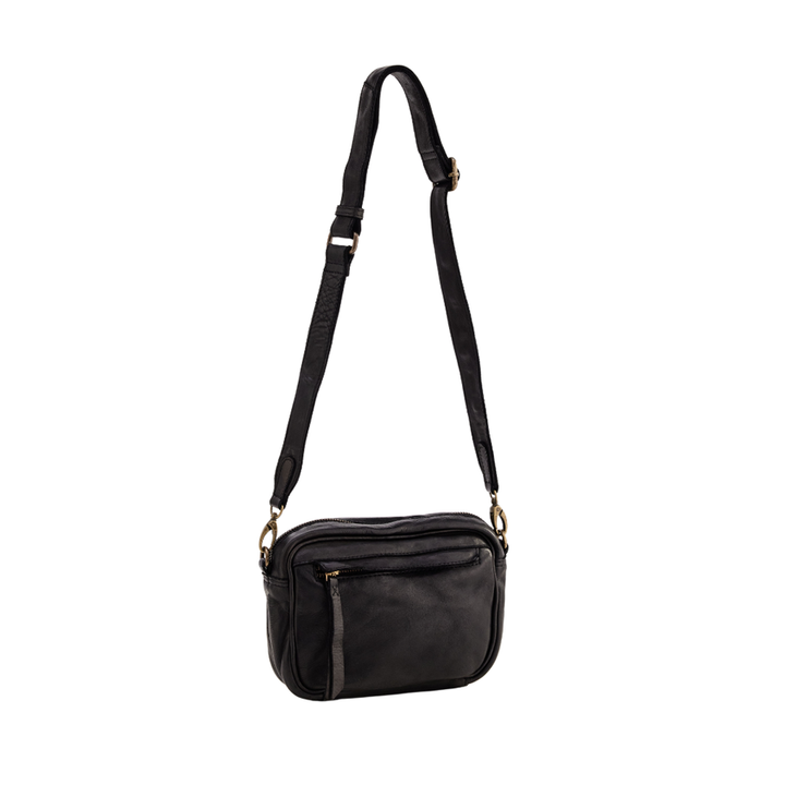 CAMERA CROSSBODY - BLACK LEATHER