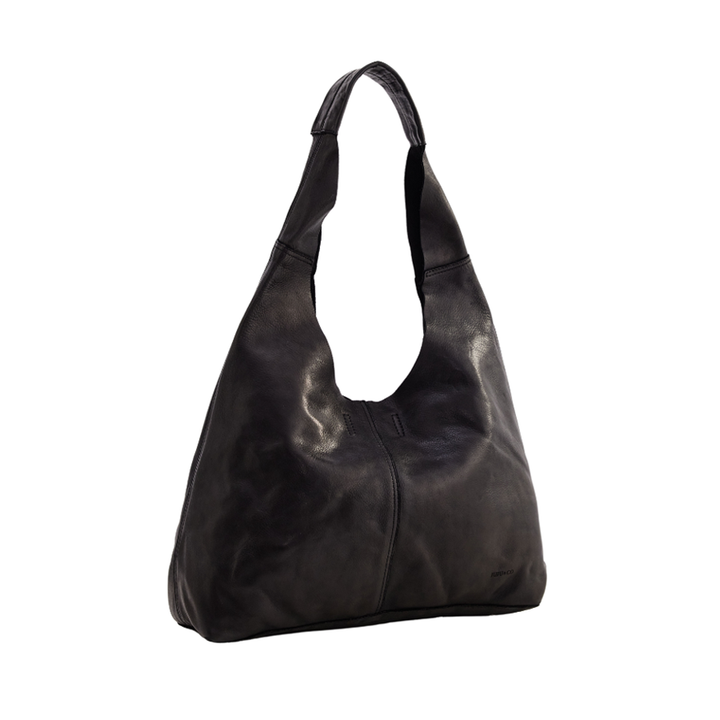 UNLINED SLOUCHY TOTE - BLACK LEATHER