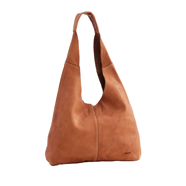 UNLINED SLOUCHY TOTE - TAN LEATHER