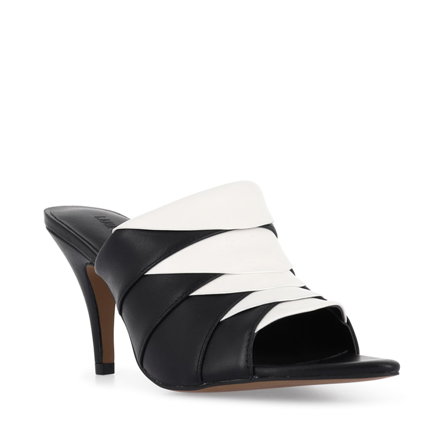 AMA - BLACK WHITE SOFT LEATHER