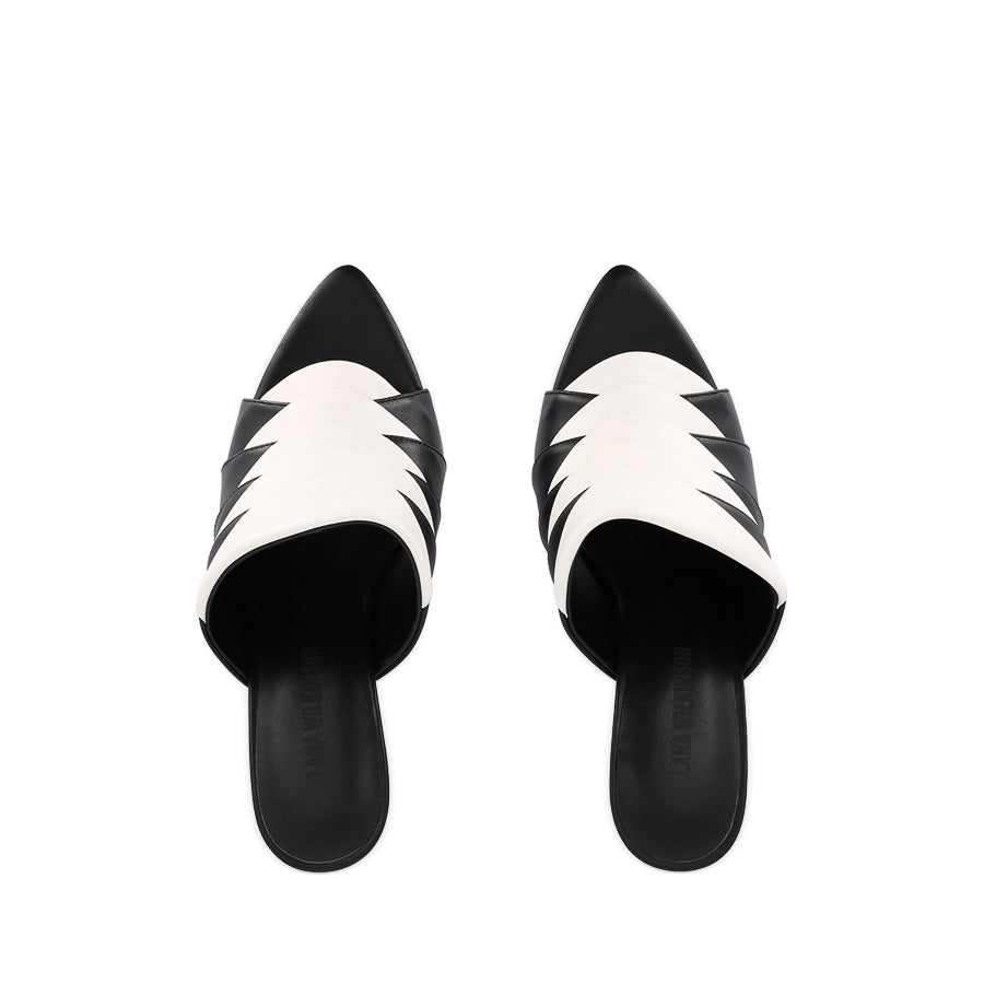AMA - BLACK WHITE SOFT LEATHER