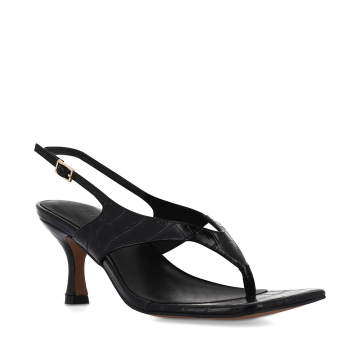 CHRISTINA - BLACK CROC EMBOSSED LEATHER