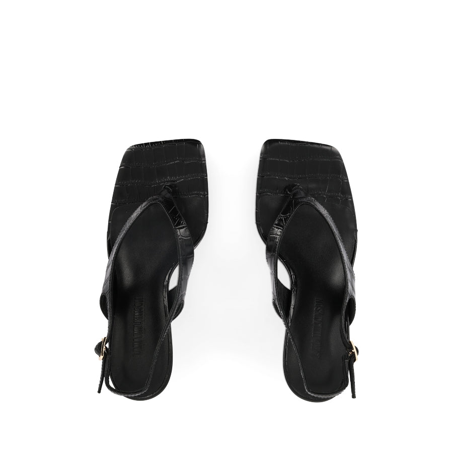 CHRISTINA - BLACK CROC EMBOSSED LEATHER