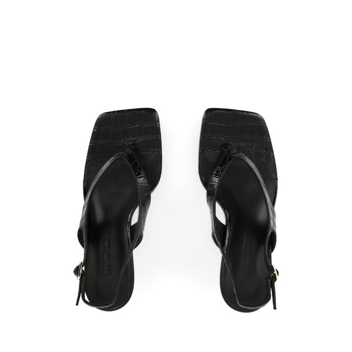 CHRISTINA - BLACK CROC EMBOSSED LEATHER