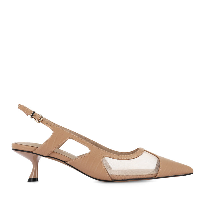 JAMIE  - ESPRESSO CROC EMBOSSED LEATHER