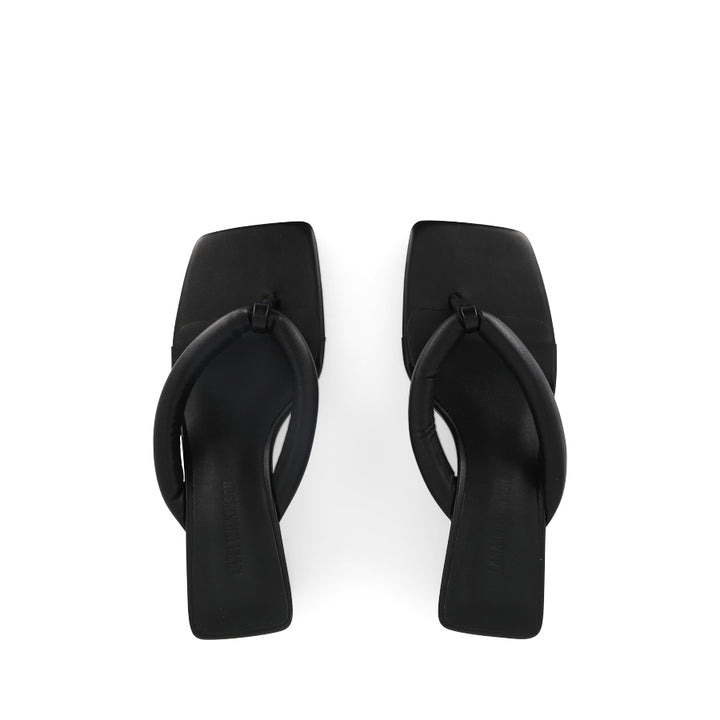 MANDY WEDGE - BLACK LEATHER