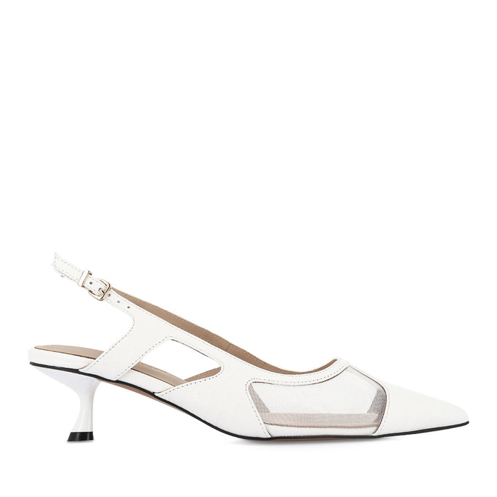 JAMIE - WHITE CROC EMBOSSED LEATHER