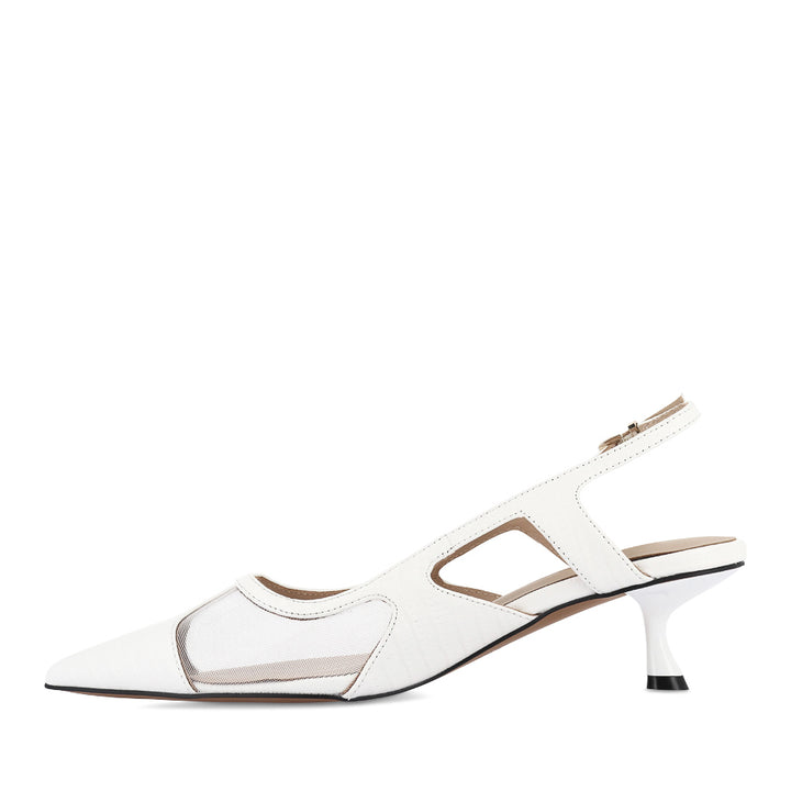 JAMIE - WHITE CROC EMBOSSED LEATHER