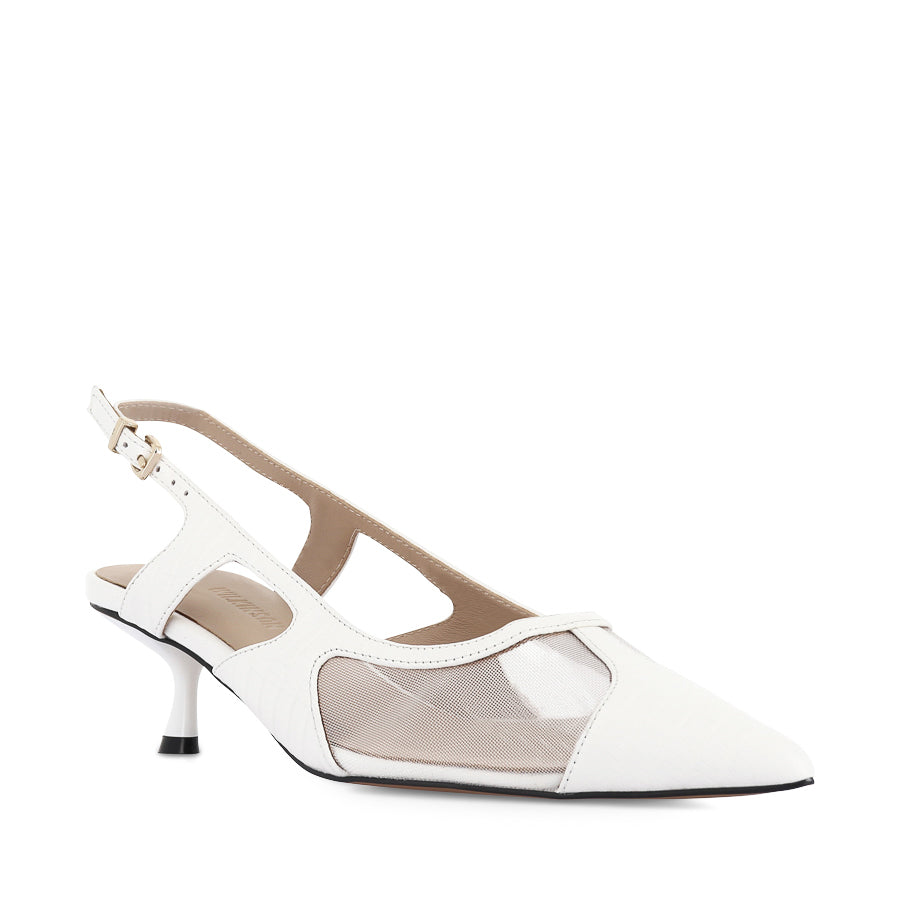 JAMIE - WHITE CROC EMBOSSED LEATHER