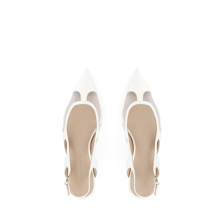 JAMIE - WHITE CROC EMBOSSED LEATHER