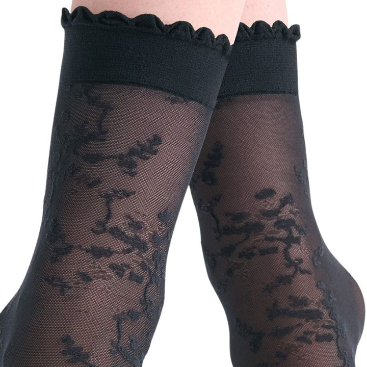 ELANORA FLORAL ANKLET - BLACK
