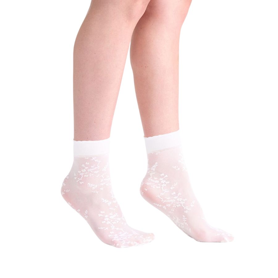 ELANORA FLORAL ANKLET - WHITE