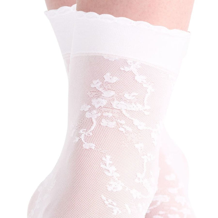 ELANORA FLORAL ANKLET - WHITE