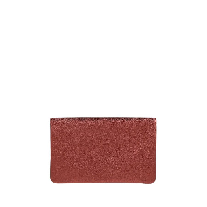 LINE METALLIC LEATHER CLUTCH CROSSBODY - BORDEAUX