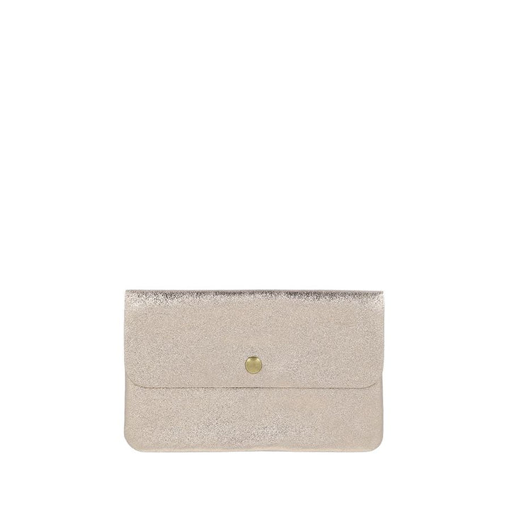 LINE METALLIC LEATHER CLUTCH CROSSBODY - CHAMPAGNE
