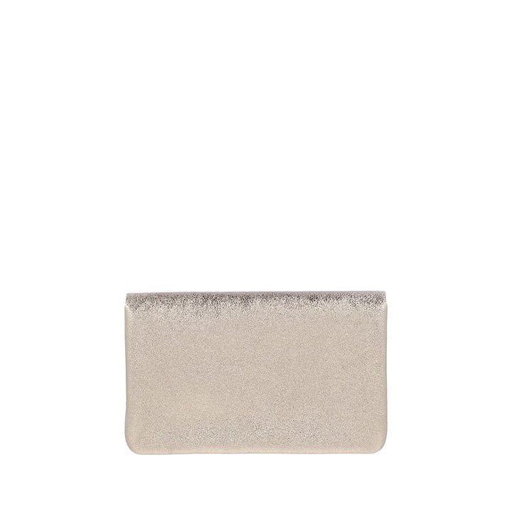 LINE METALLIC LEATHER CLUTCH CROSSBODY - CHAMPAGNE