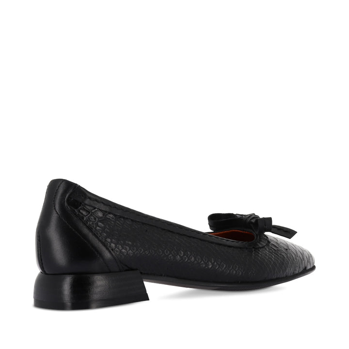 TIANA - BLACK REPTILE EMBOSS LEATHER