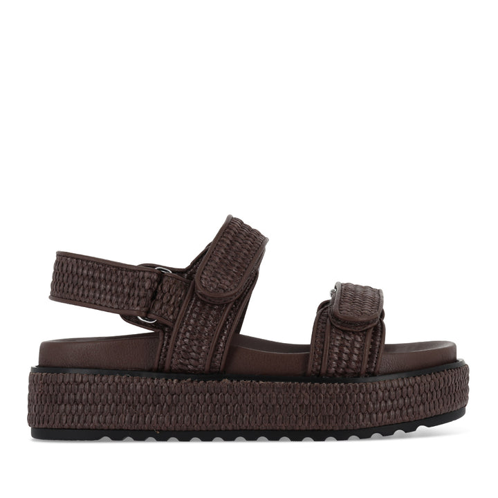BRIDGETT - CHOCOLATE WOVEN LEATHER