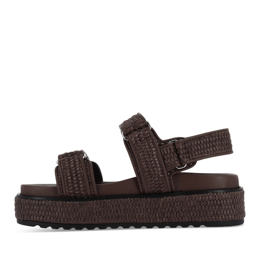 BRIDGETT - CHOCOLATE WOVEN LEATHER