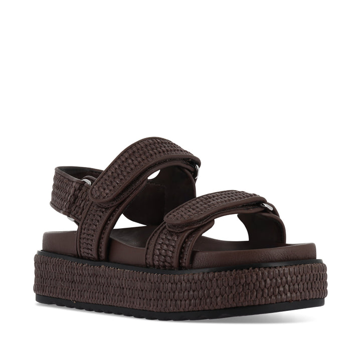 BRIDGETT - CHOCOLATE WOVEN LEATHER