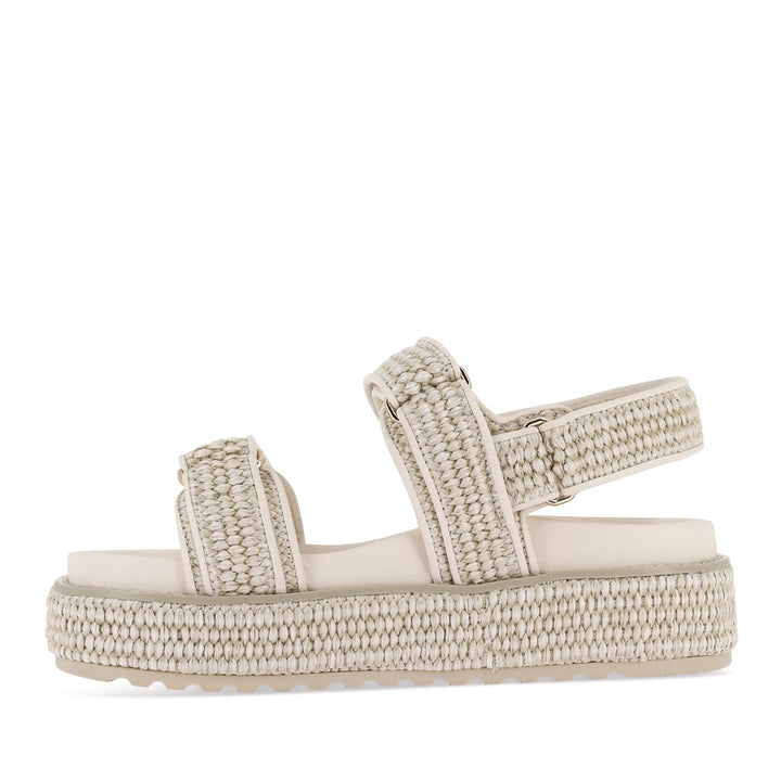 BRIDGETT - CREAM WOVEN LEATHER