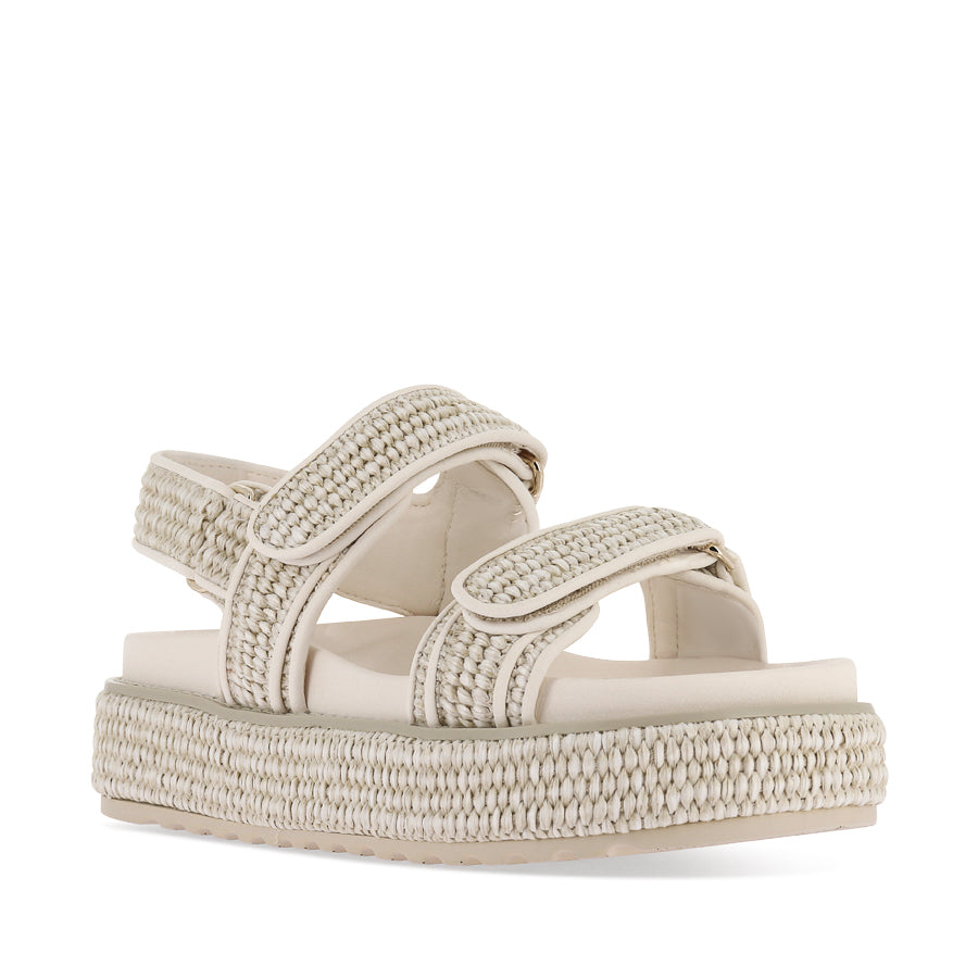 BRIDGETT - CREAM WOVEN LEATHER