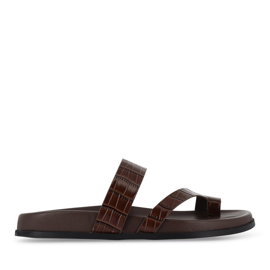 HAULEN - CHOC BLACK CROC LEATHER