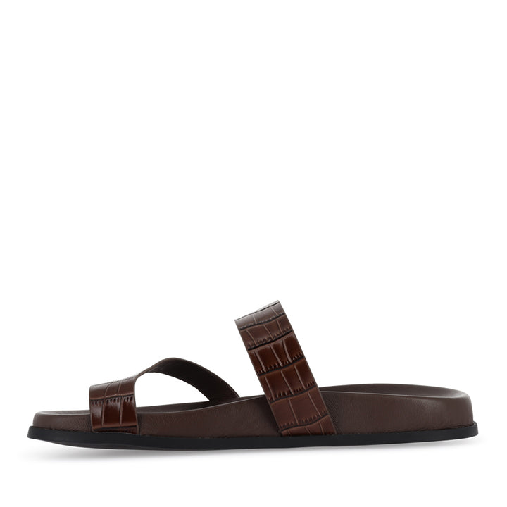 HAULEN - CHOC BLACK CROC LEATHER