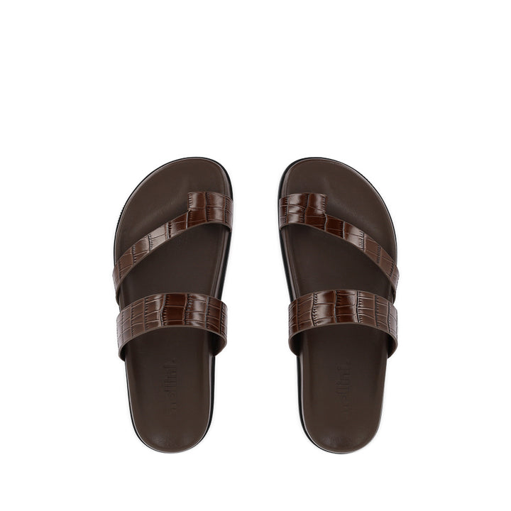 HAULEN - CHOC BLACK CROC LEATHER