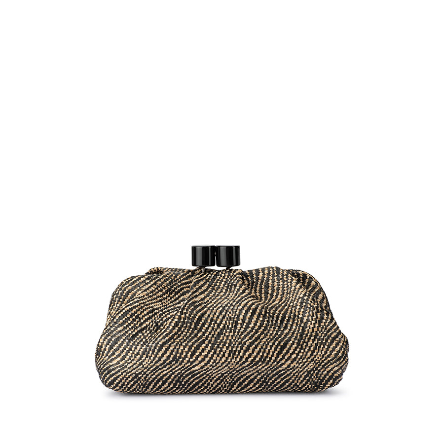 ADDISON WOVEN CLUTCH - BLACK