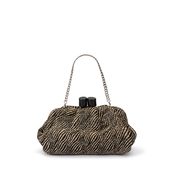 ADDISON WOVEN CLUTCH - BLACK